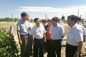 2012年，時任國土資源部部長徐紹史（前排右二）視察威龍公司